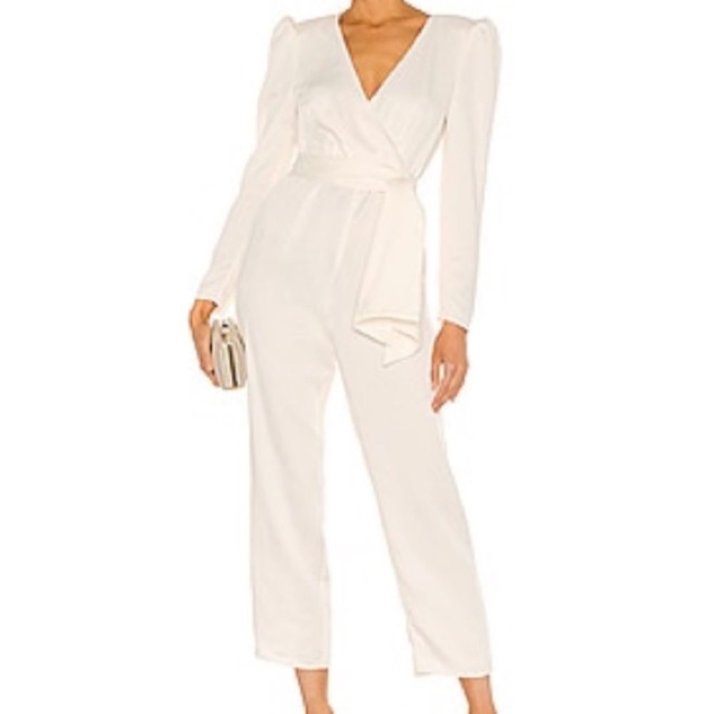 NBD “Donnie” jumpsuit, ivory size medium, worn once, in brand new condition.